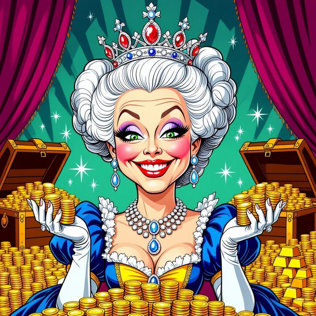 Marie Antoinette Caricature Emphasizing Greed