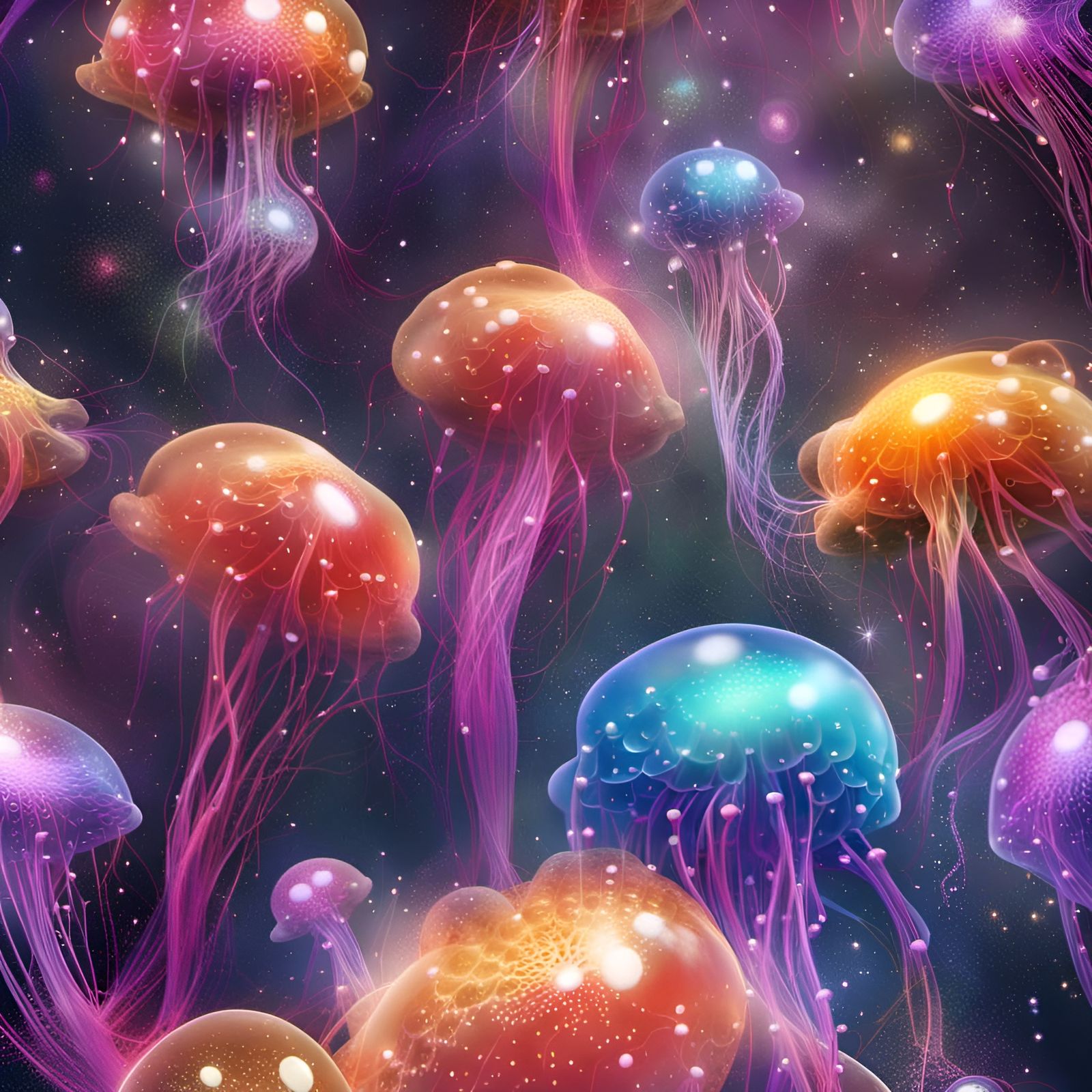 Colorful Jellyfish Galaxy in 8K Resolution