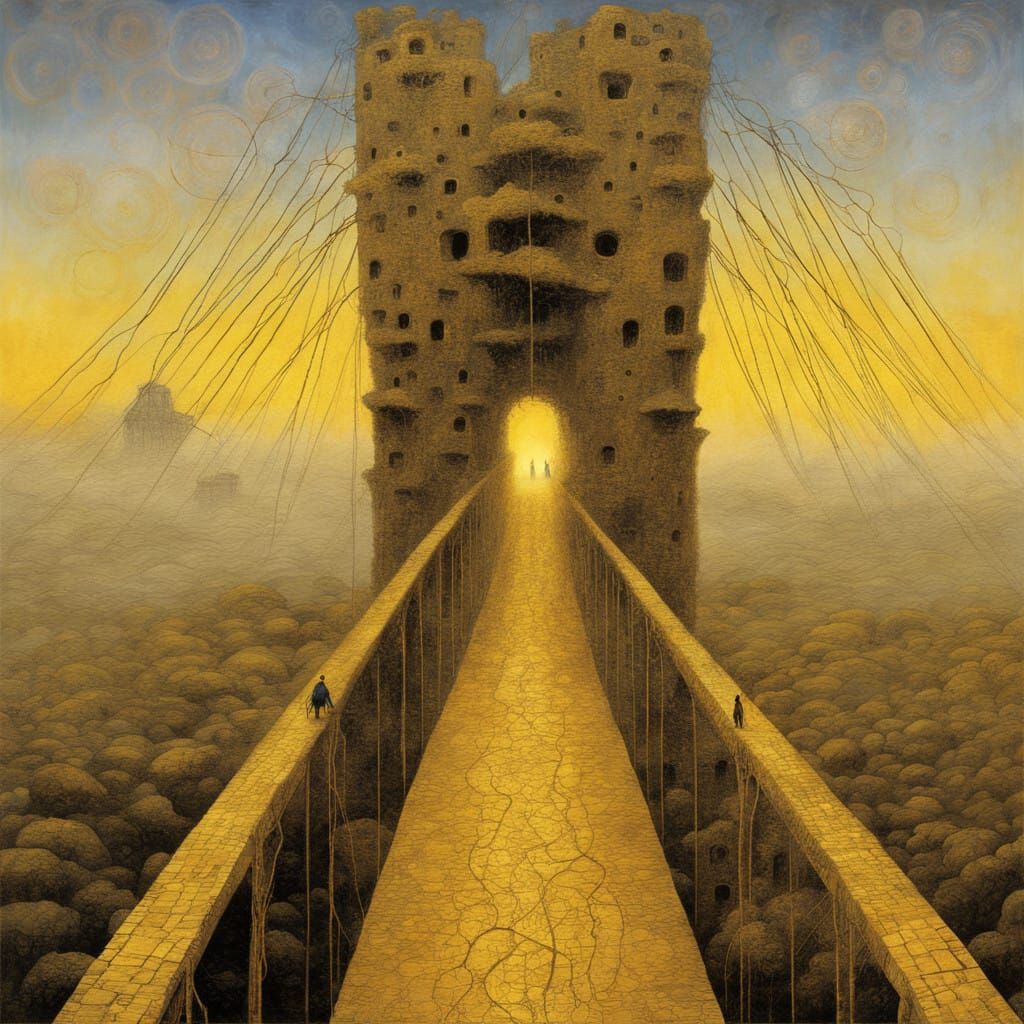 Surreal Cybernetic Network Bridge in Cryptic Chaos