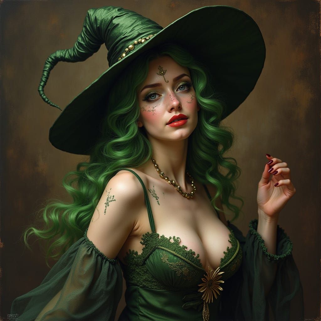 A Sensual Witch in Baroque Style