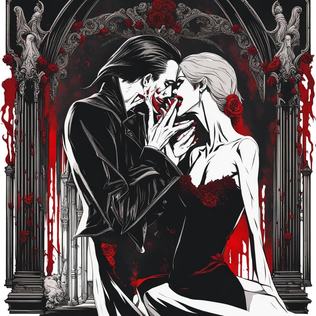 Enigmatic Vampire Kiss Scene