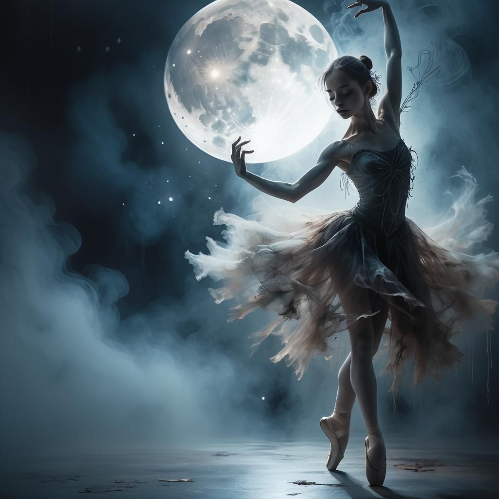 Mysterious Ballet Dancer in Dark Fantasy Style