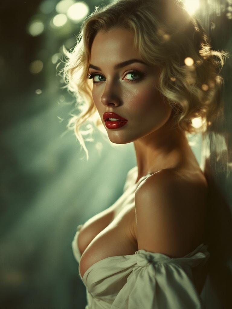 1950s Pin-Up in Atmospheric Film Noir Style