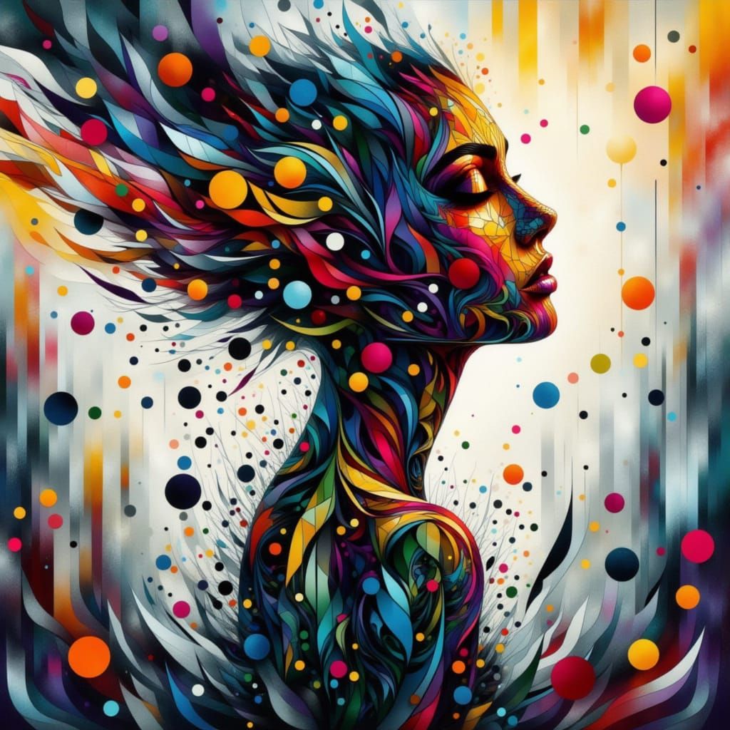 Geometric Abstraction Silhouette in a Desert Landscape