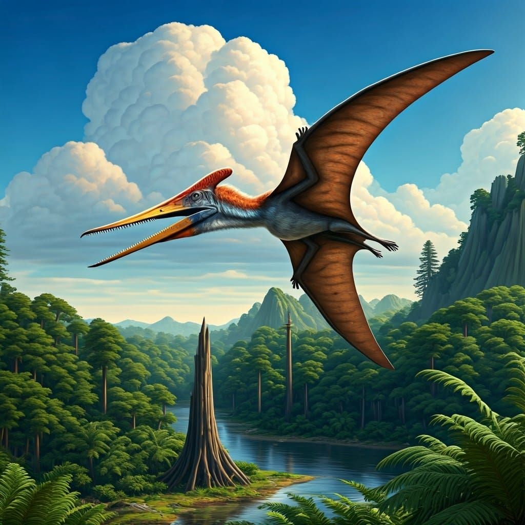Majestic Pterosaur Soars Through Late Cretaceous Sky in Impr...