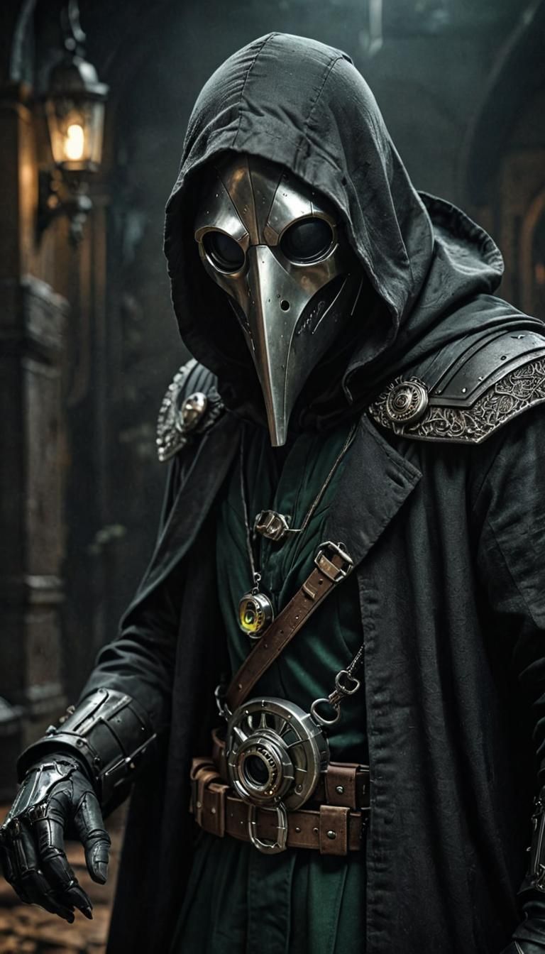 Futuristic Plague Doctor as Dr. Doom