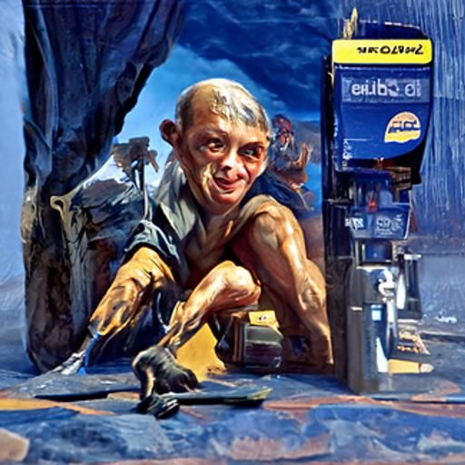 Gollum's Blockbuster Career: An Oil Painting