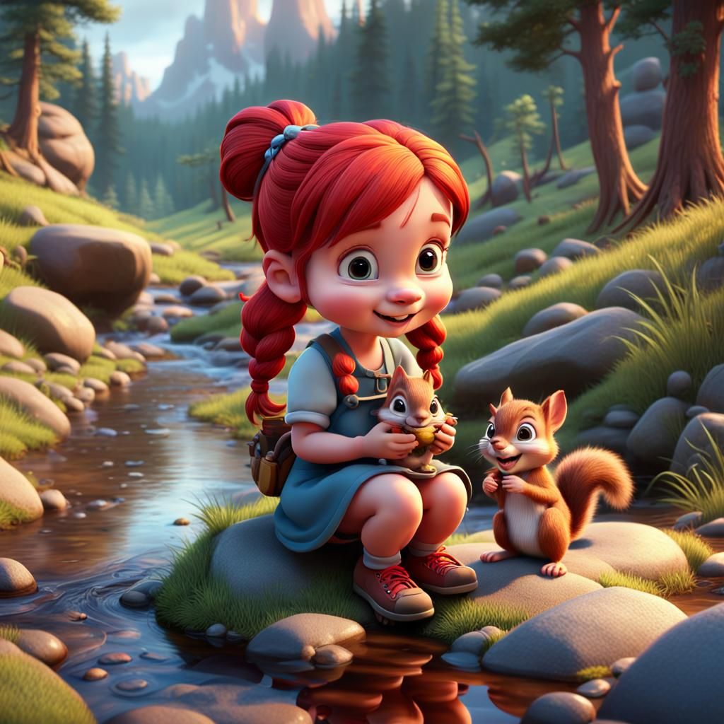 Play with squirrel