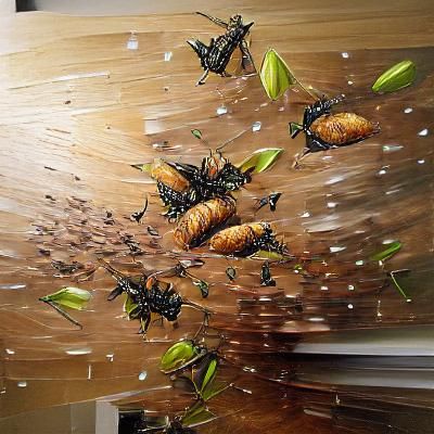 Hyperrealistic Insect Swarm: Intricate Details
