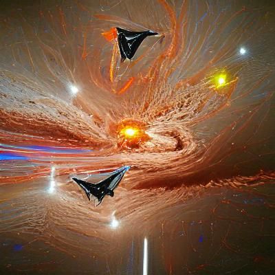 Hyperspace Travel in Spaceship Cockpit
