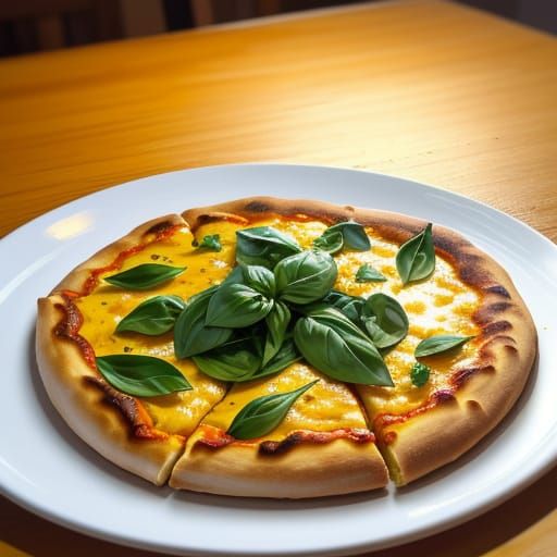 Delicious Pizza in Oil Painting Style