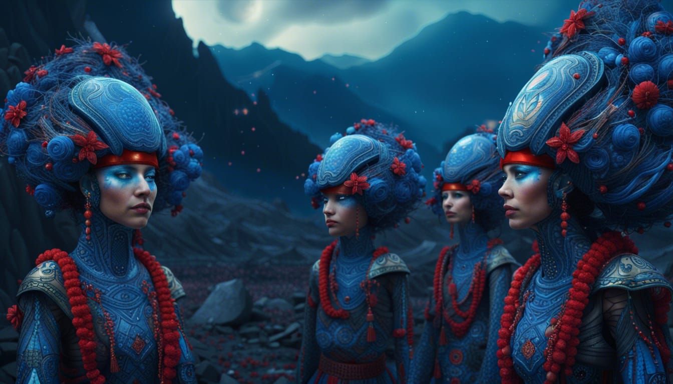 Alien Women in Ukrainian Dress in Nagai Style