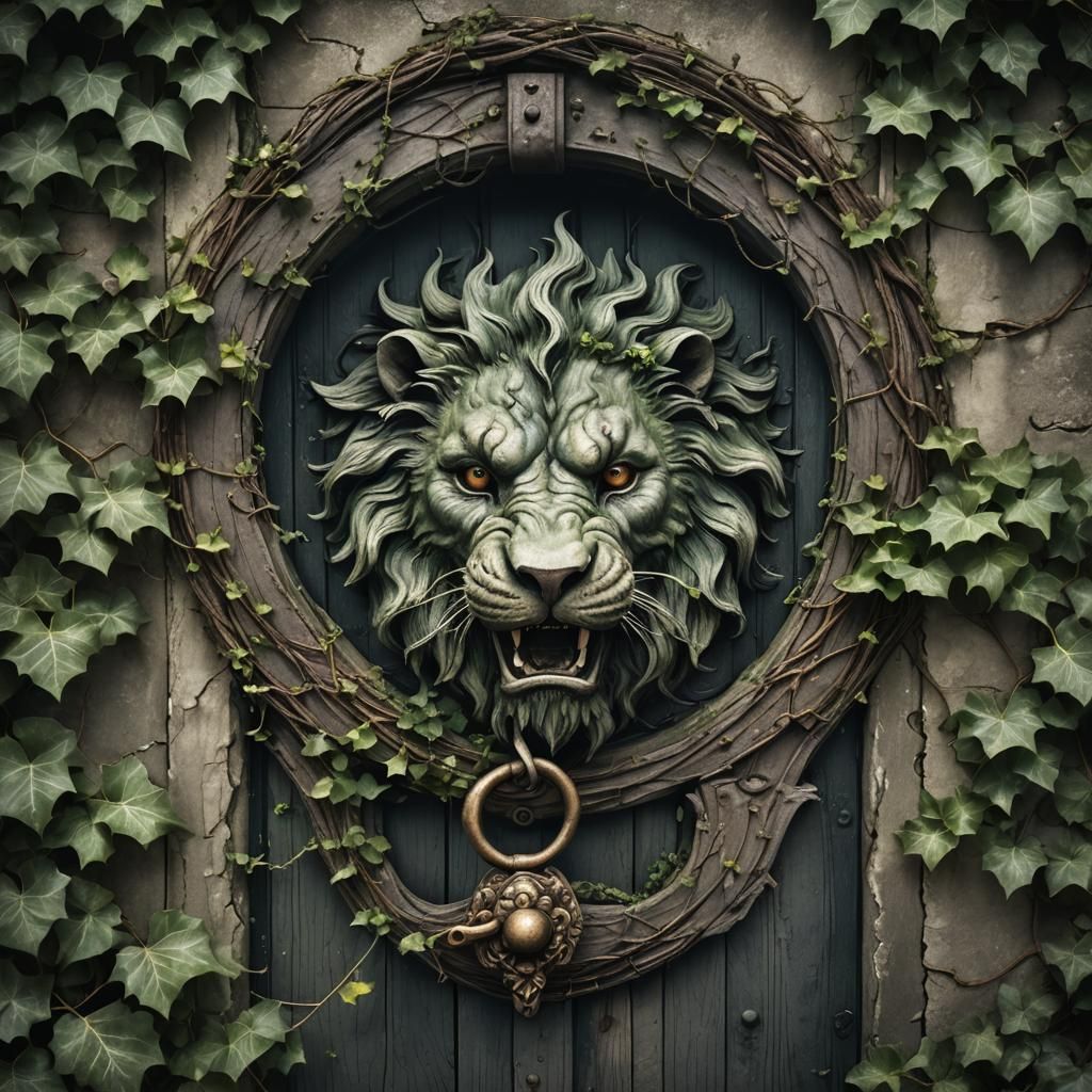 Eerie Cottage Door in Dark Fantasy Illustration