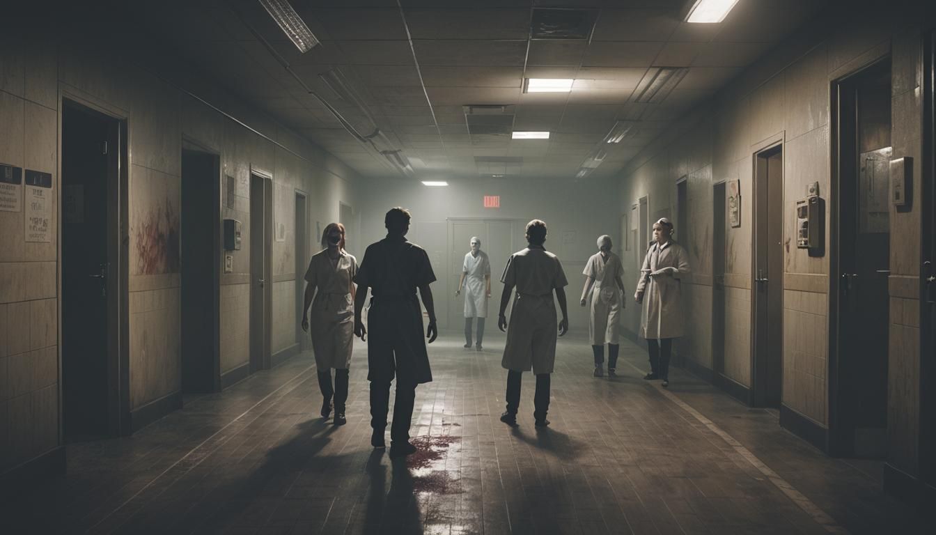 James Sunderland in Silent Hill 2 Hospital Corridor