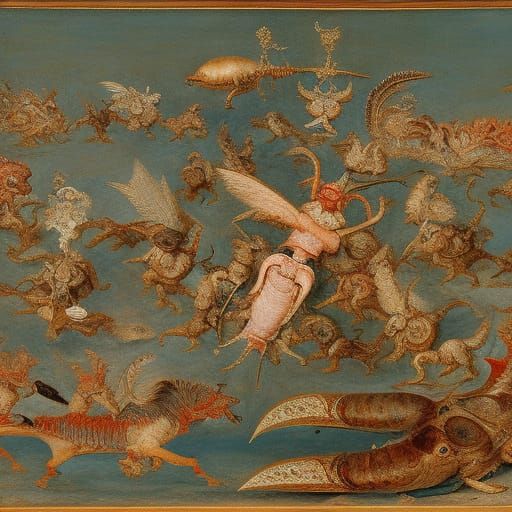 Fantastic Horned Creature Teaching Morality