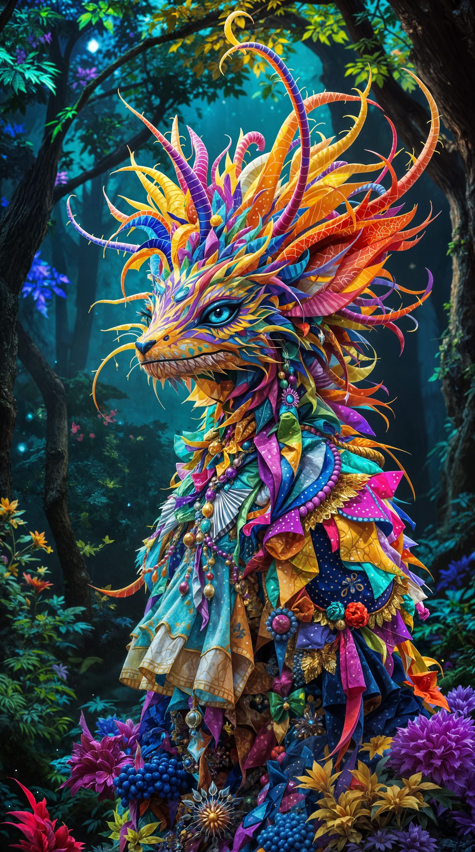 A Radiant Forest Creature in Vibrant Splendor