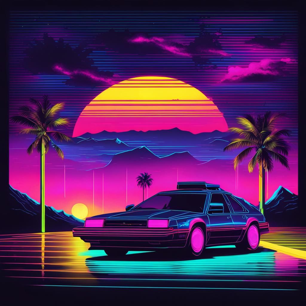 Synthwave Neon Retro in PS1 Art Style