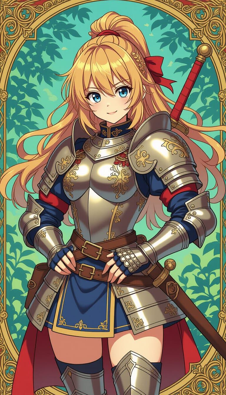 Heroic Landsknecht Girl in Anime-Manga Style