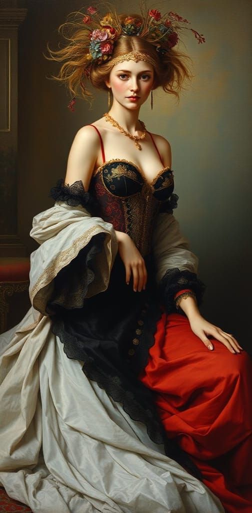 Botticelli and Moreau Style Portraits as Oil Paintings