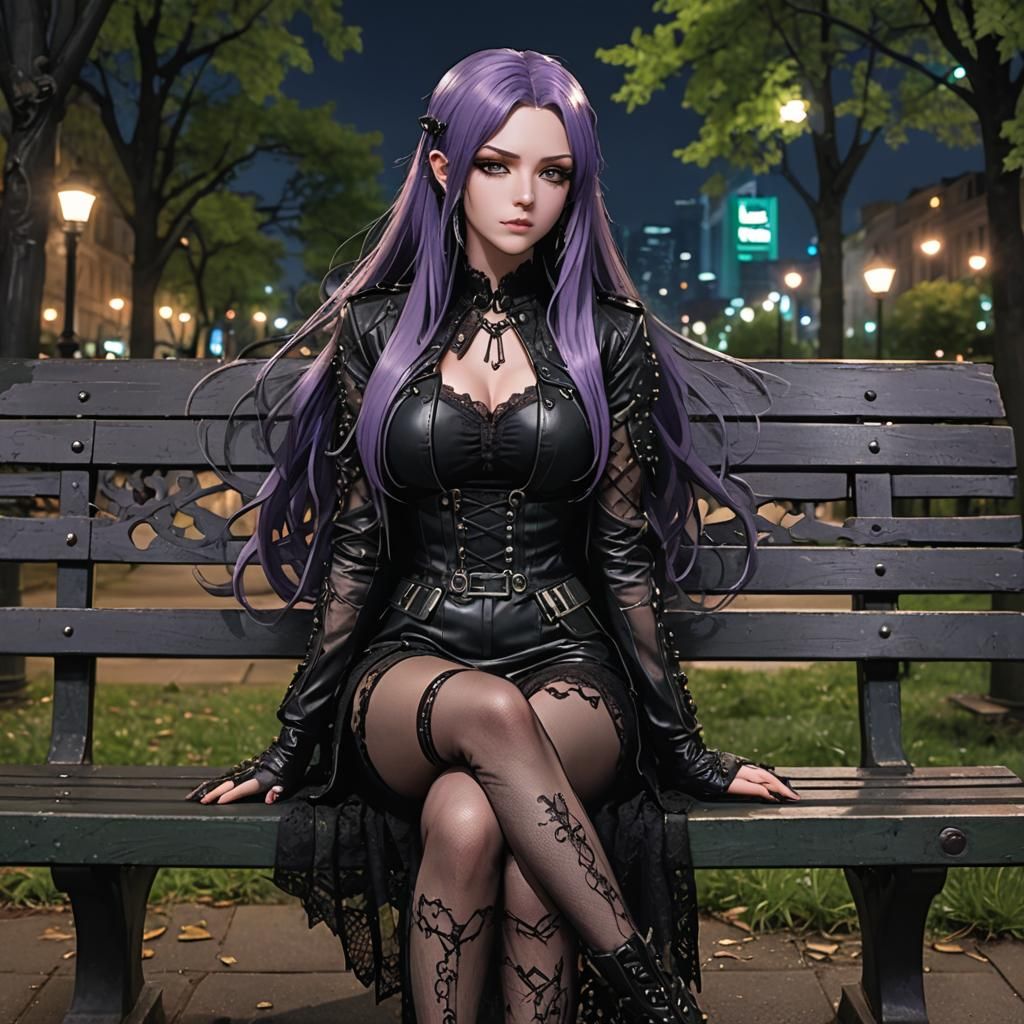 Anime Girl with Prosthetic Leg in Gotham Park