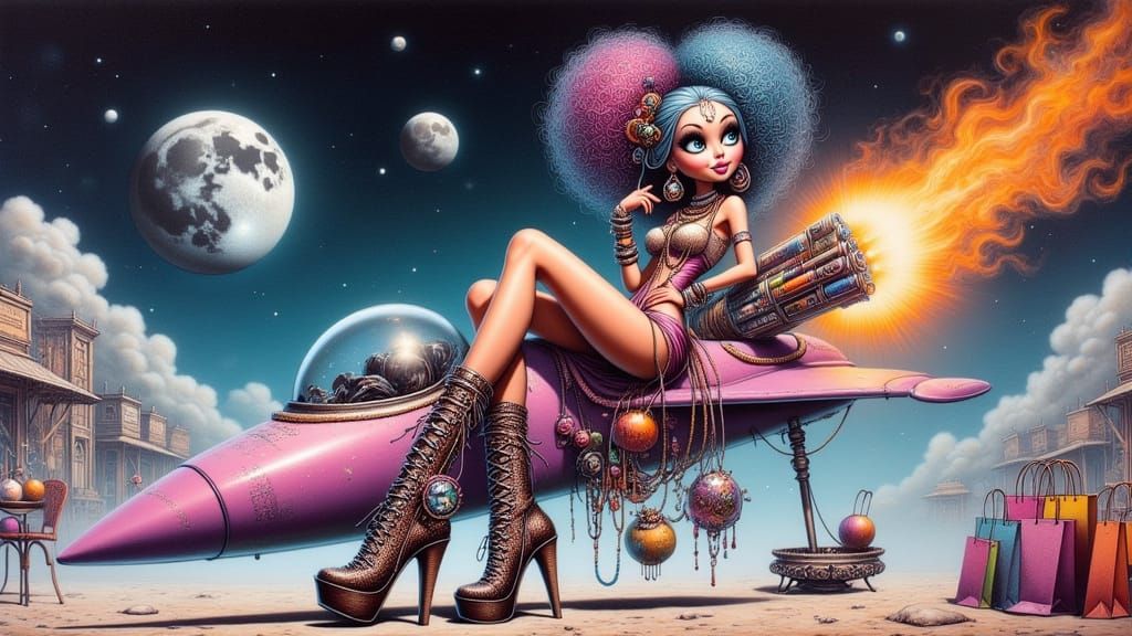 1950's futuristic space art