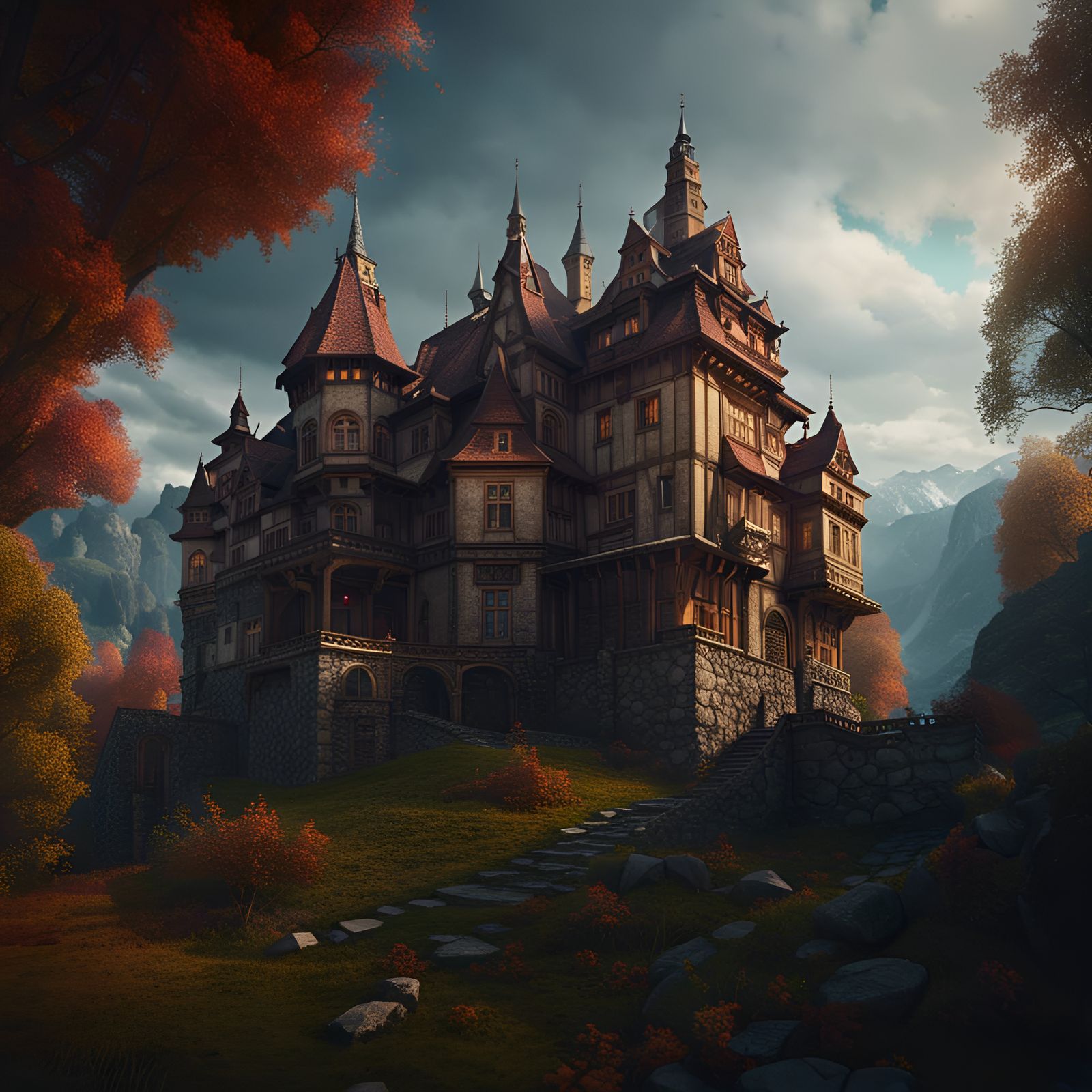 Fantastical Transylvanian Castle in the Carpathians