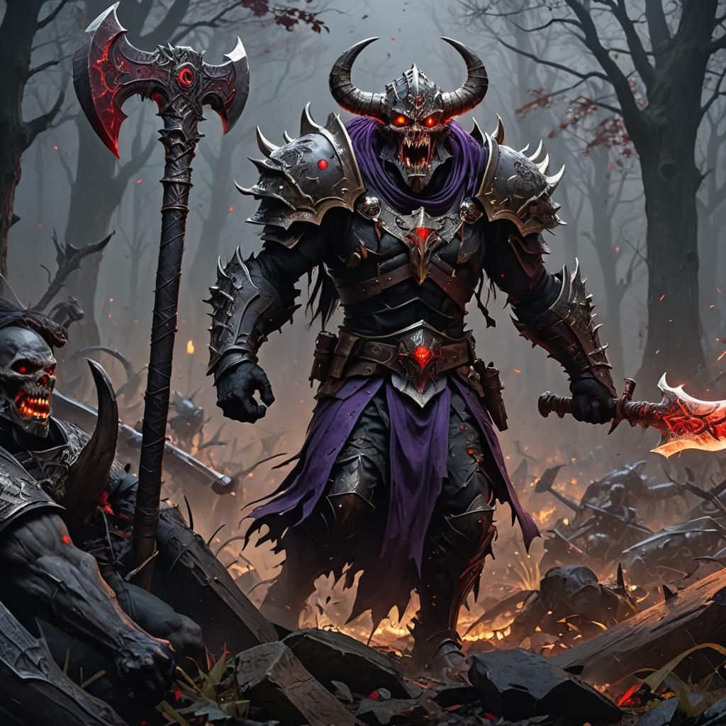 Undead Warrior with Glowing Eyes: Dark Fantasy Art