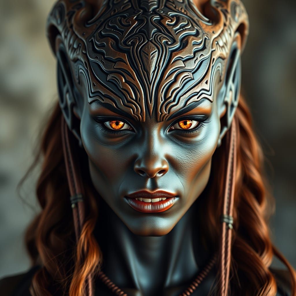 Gorgeous Klingon Female Warrior in a Masterpiece Portrait