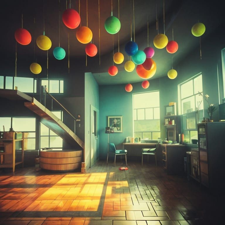 Eerie Liminal Space with Faceless Figure in Storage