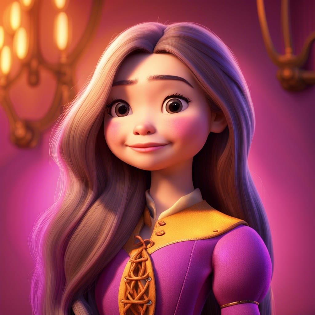 Miranda Cosgrove as Rapunzel: Pixar-Style 3D Render