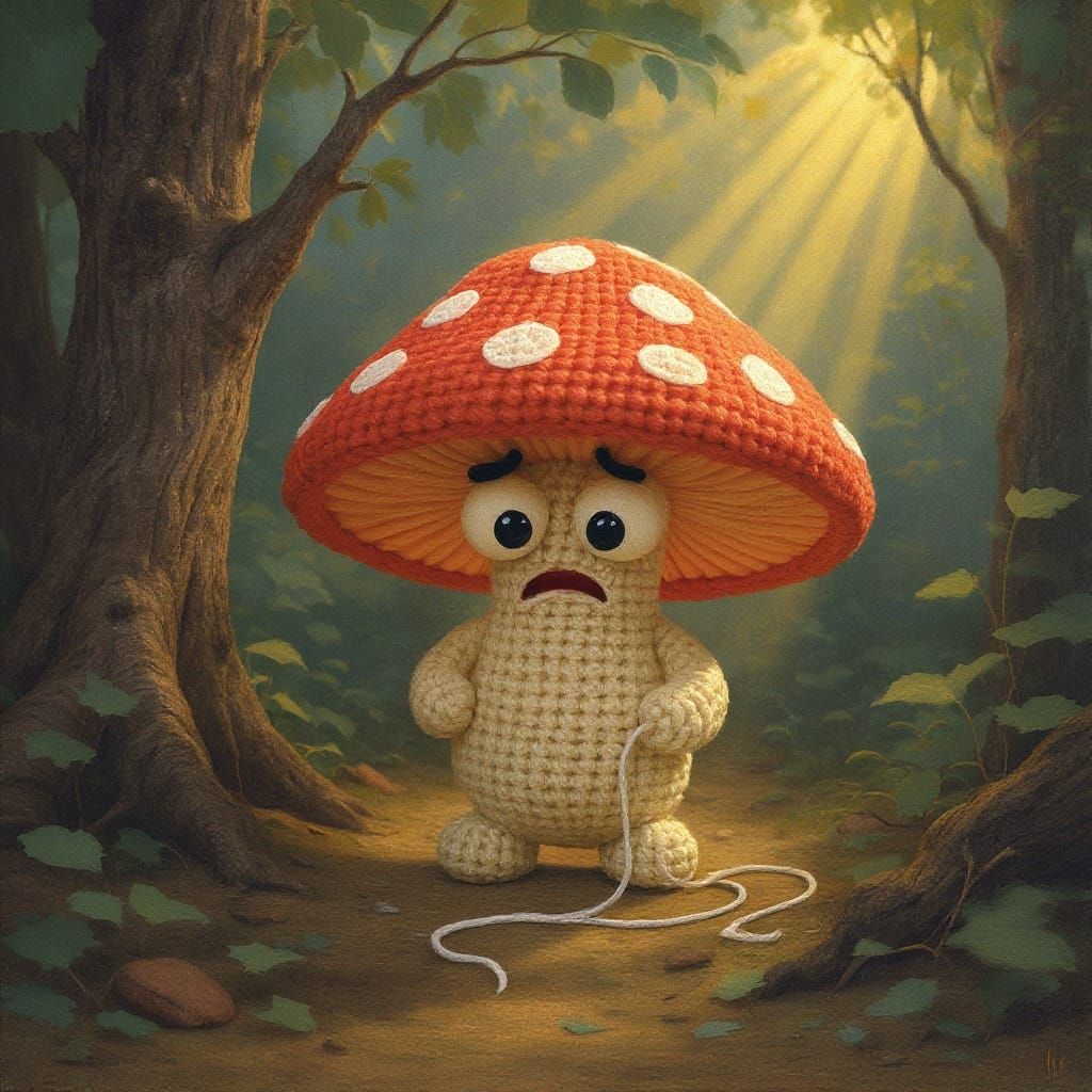 Crochet Female Mushroom: An AI-Generated Creation