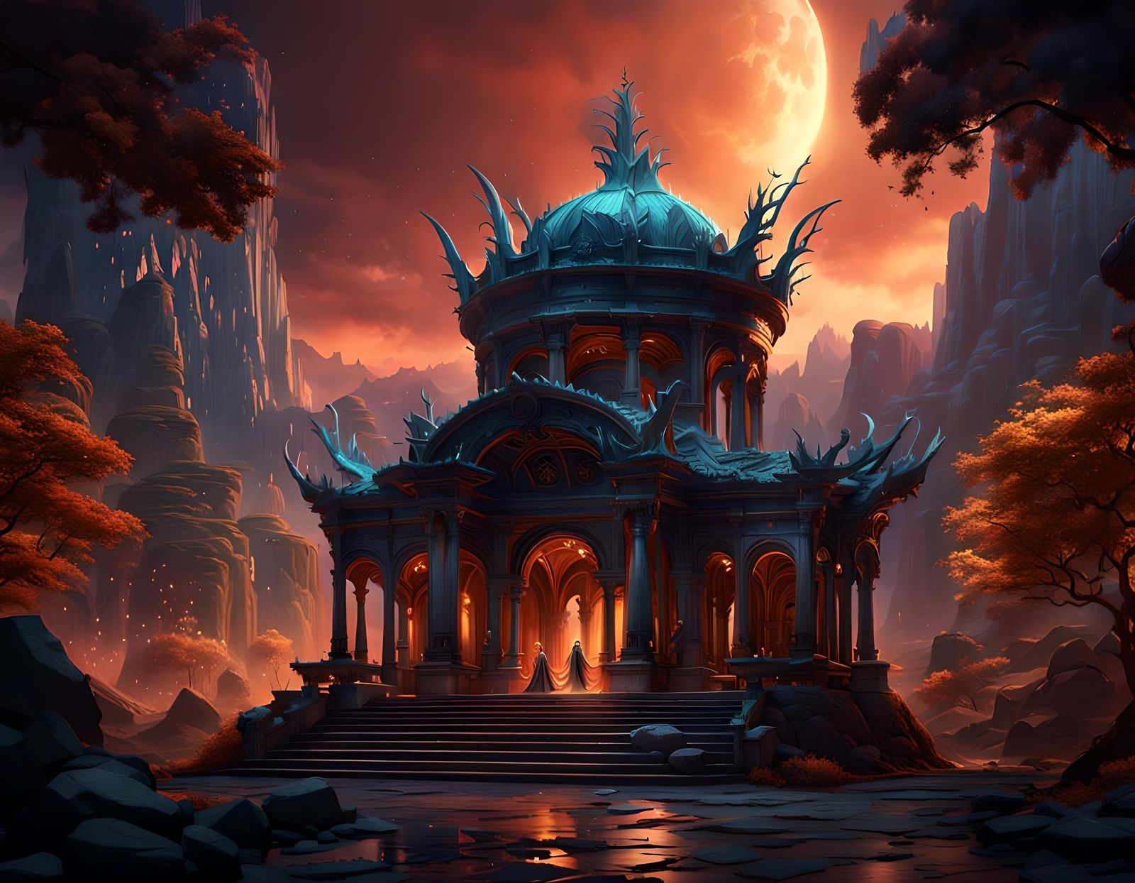 Hades Pavilion: Fantastical Matte Painting in Deep Color