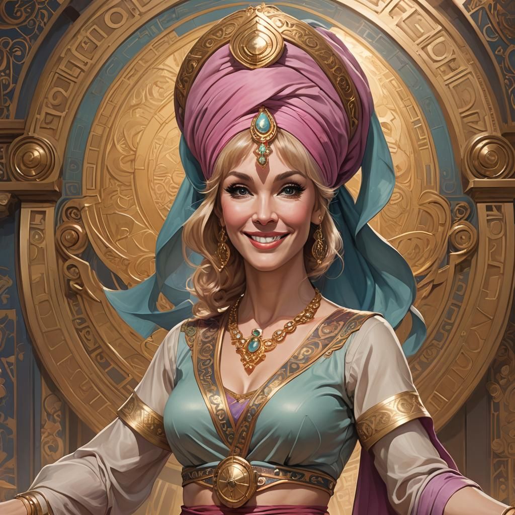 Young Woman as Genie Portrait in 8K