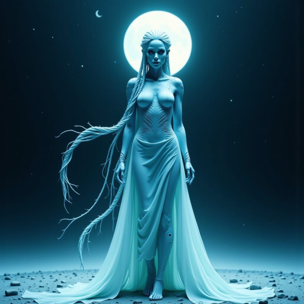 Cyborg Moon Princess in Elegant Gown