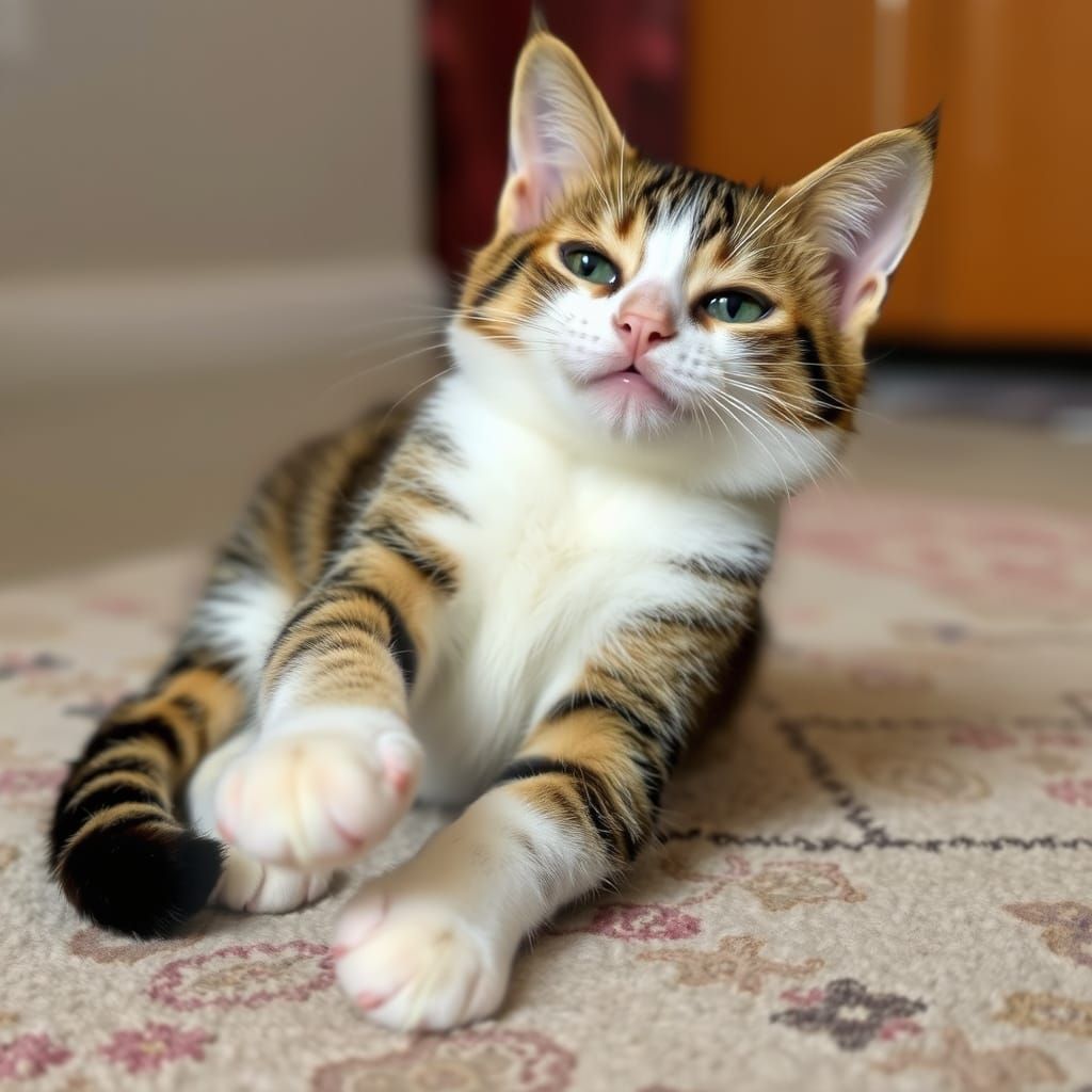 Feline Portrait with Feverish Glow