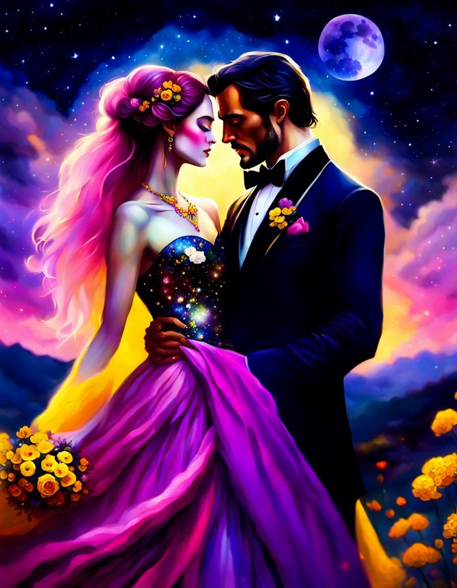 Ethereal Burton Lovers Wedding in Midnight Nebula