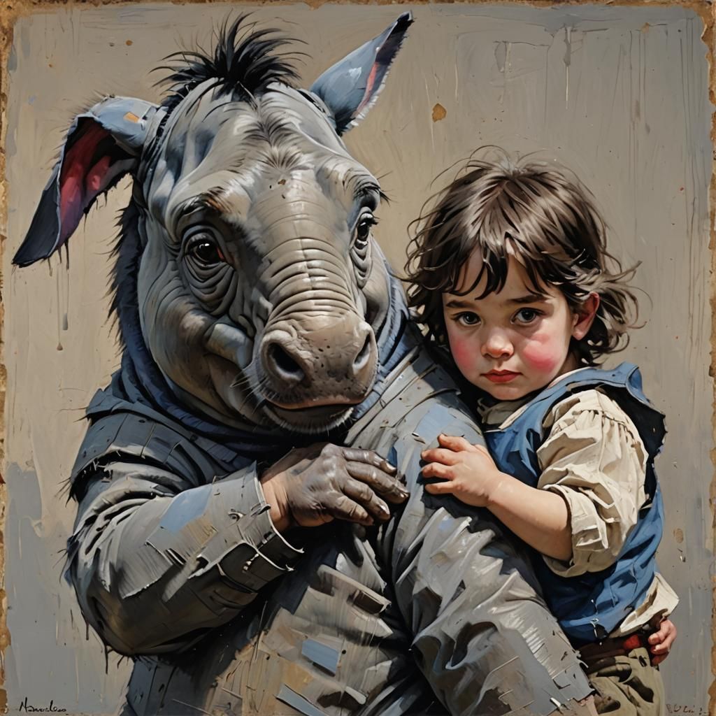 Eeyore Impasto Oil Painting with Cinematic Lighting