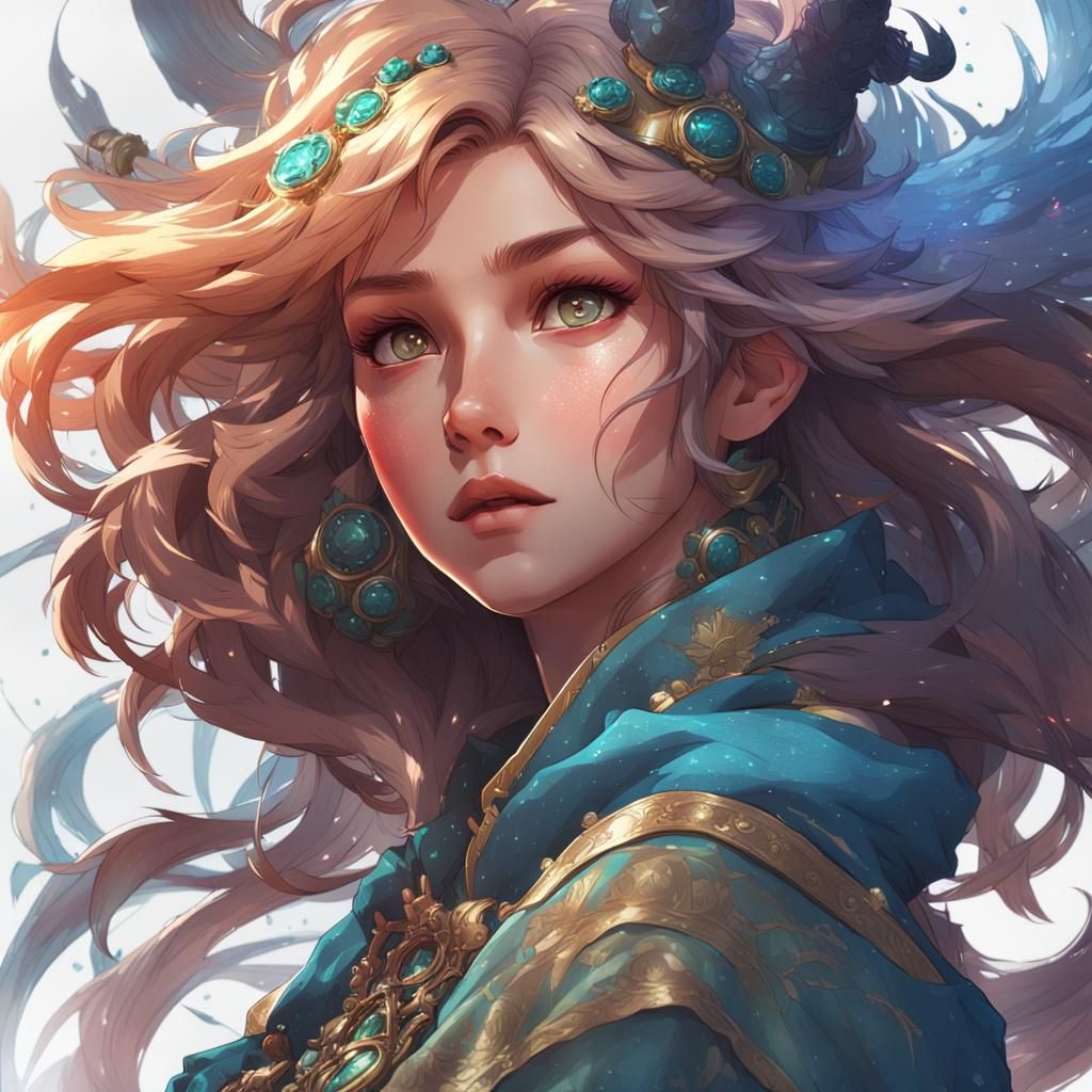 Anime Princess and Beast Portrait in 8K