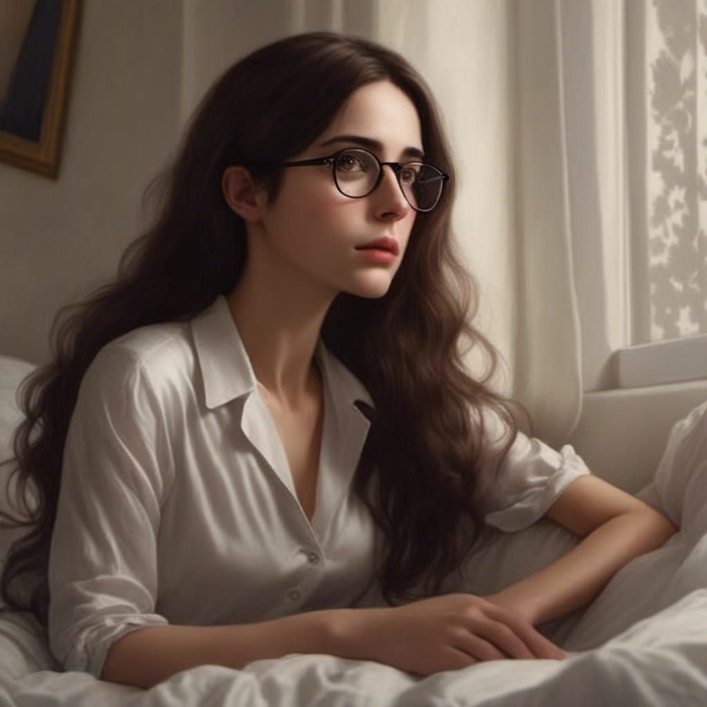 Stunning Portrait of Woman Stretching in Bedroom