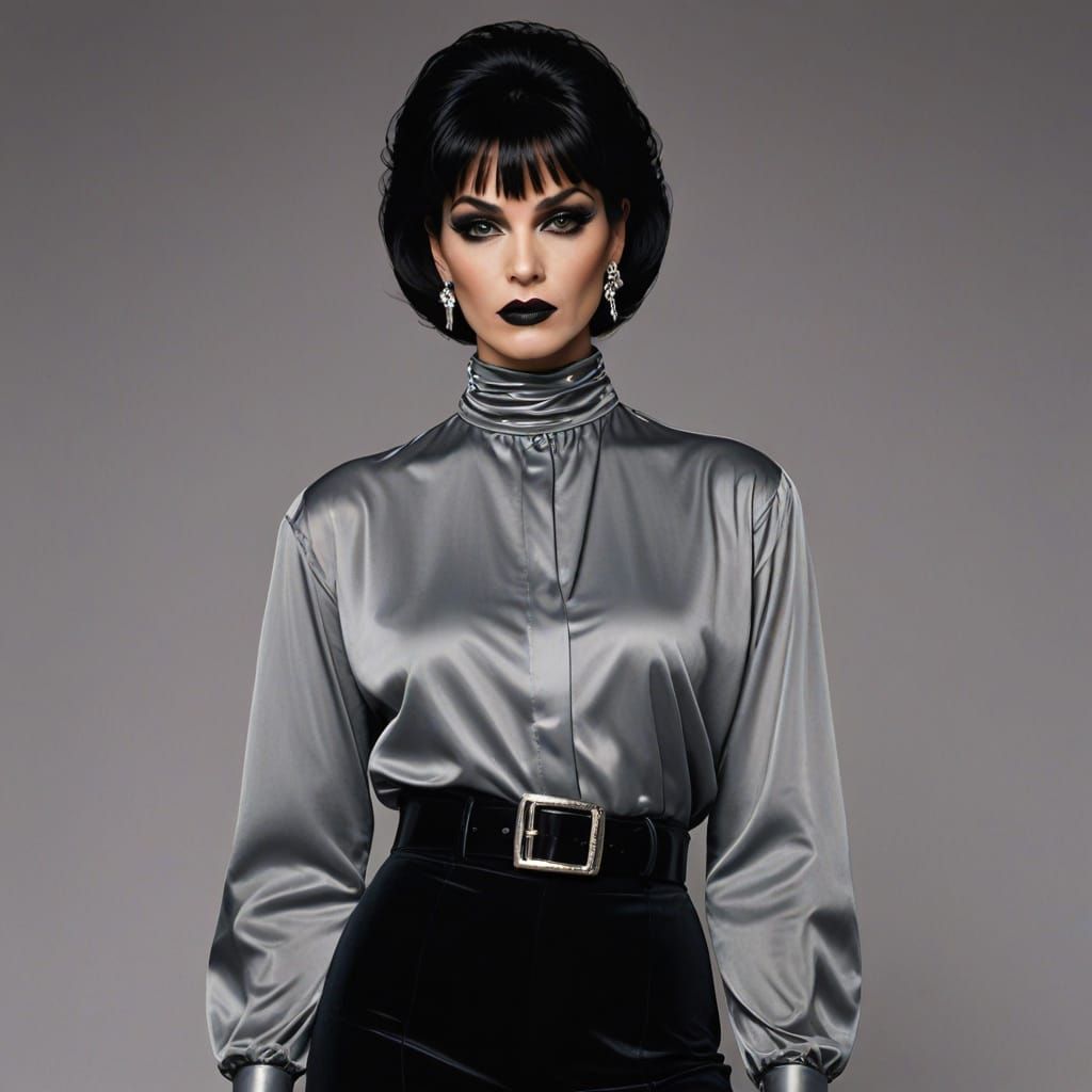 Vintage Disco Queen in Retro-Futuristic Glamour