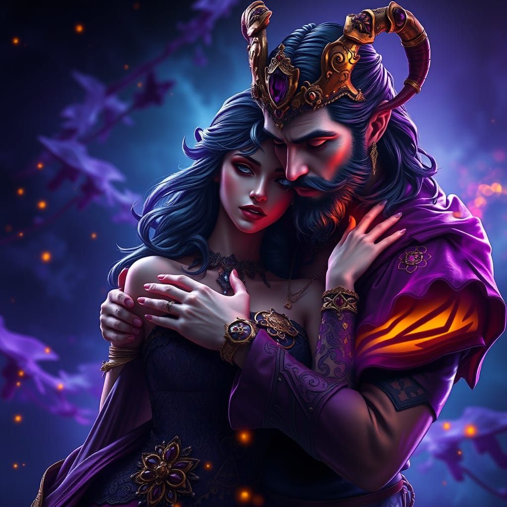 Mystical Scorpio Goddess Captivates Strong Capricorn Hero