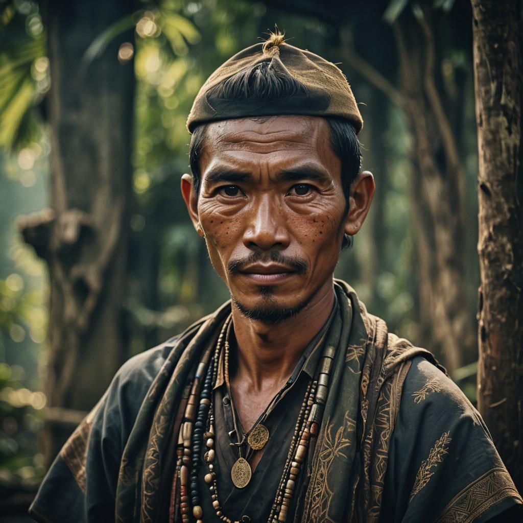 Portrait of Handsome Javanese Man: Cinematic Film Still