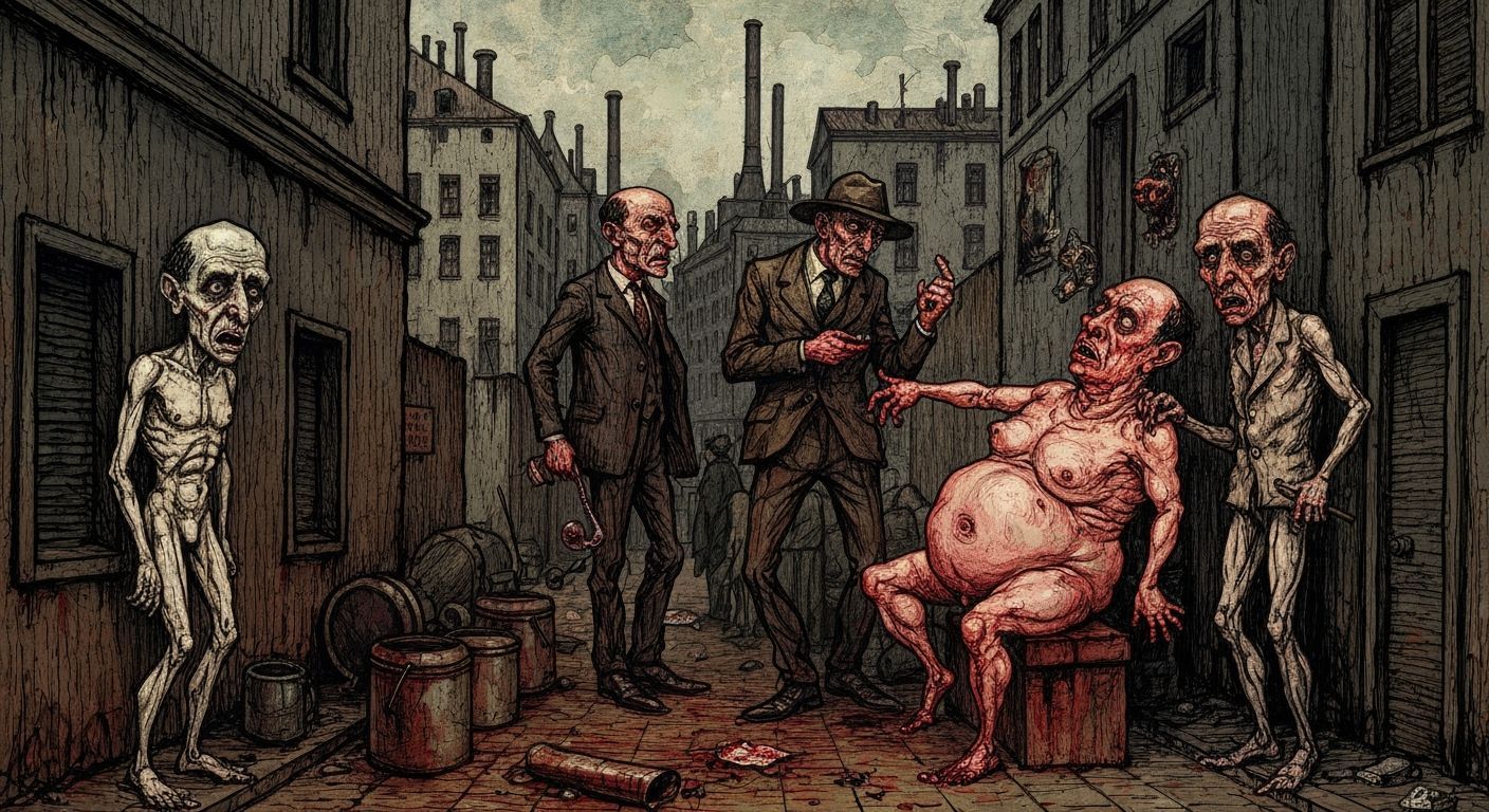 German Expressionist Dada Satire With Grotesque Figures