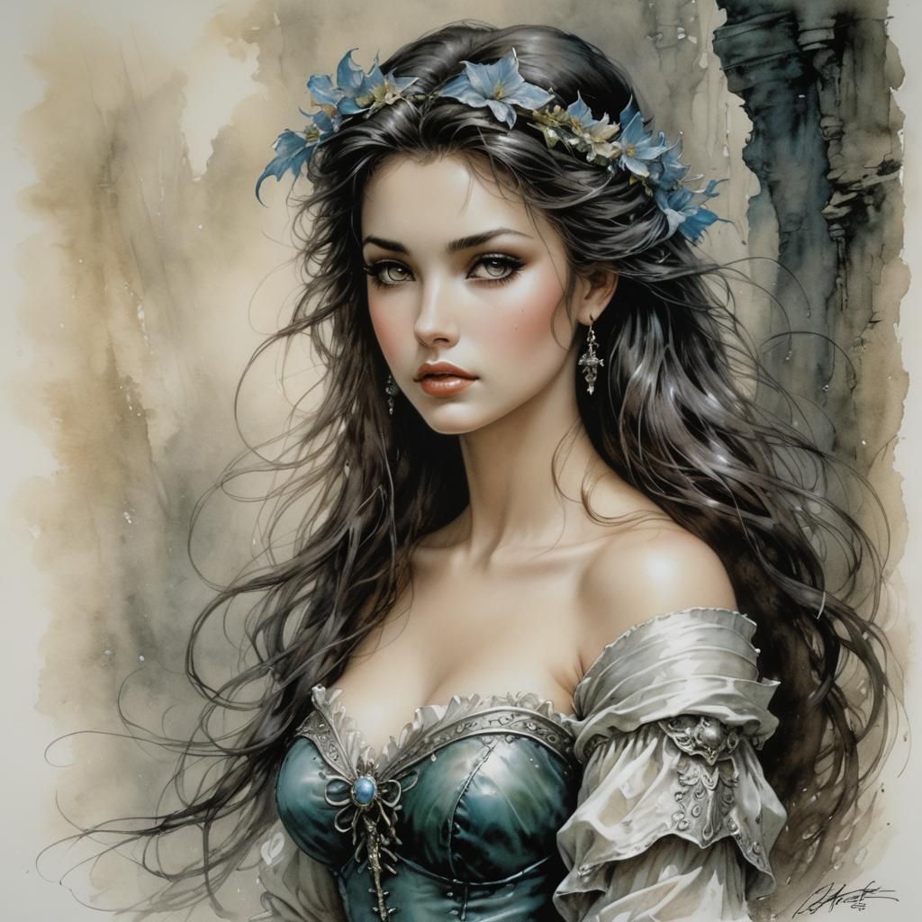 Ariel-like Woman in Luis Royo Style Portrait