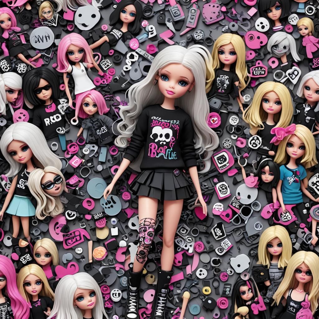Emo Barbie in 3D Rendering