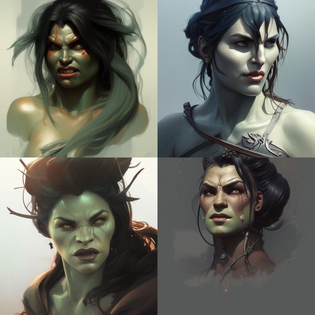 Half-Orc Holy Woman Portrait in Unreal Engine 5