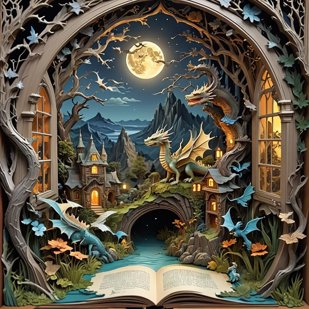 Dragon pop up book