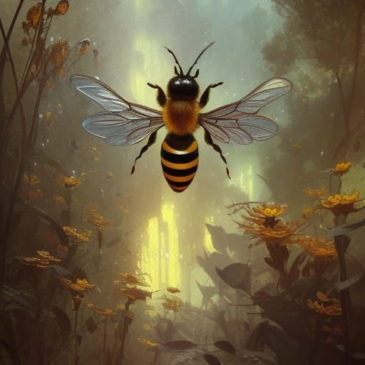 Bees in Dark Fantasy Style, Masterpiece