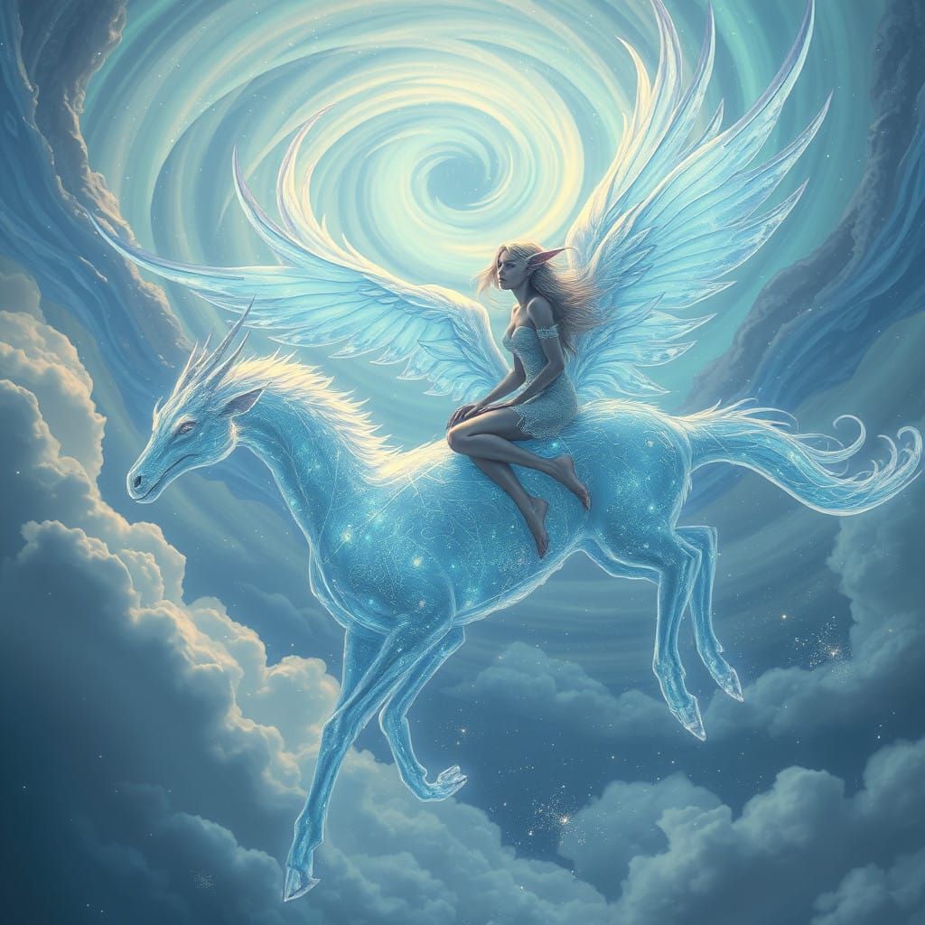 Celestial Dreamriders in Ethereal Bioluminescent Splendor