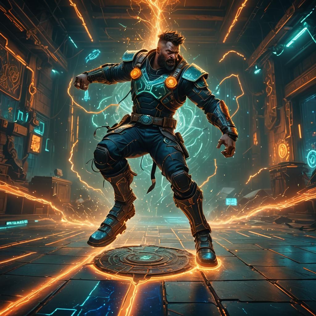 Tyvar the Jubilant Brawler on Electrified Floortiles